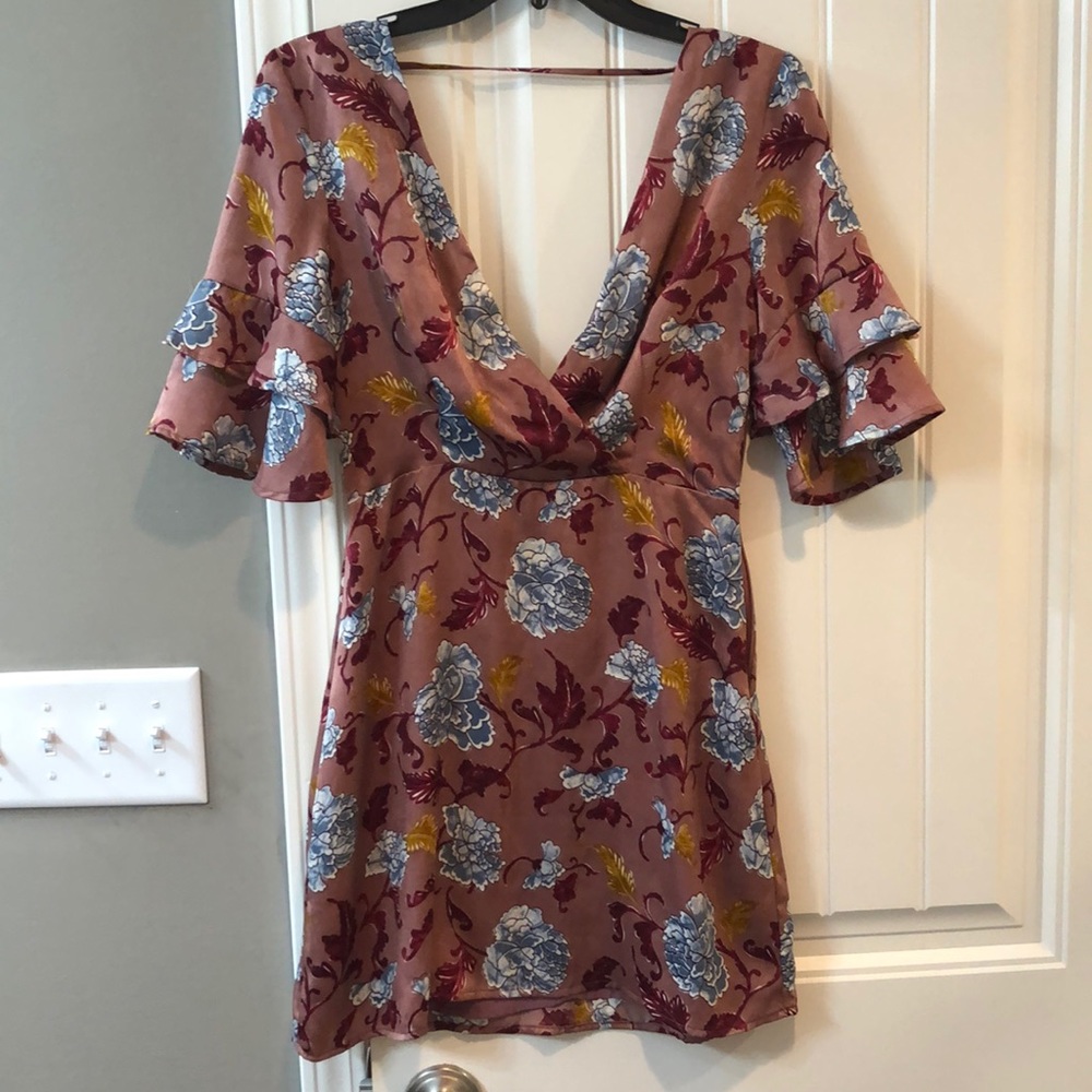 Peach floral dress